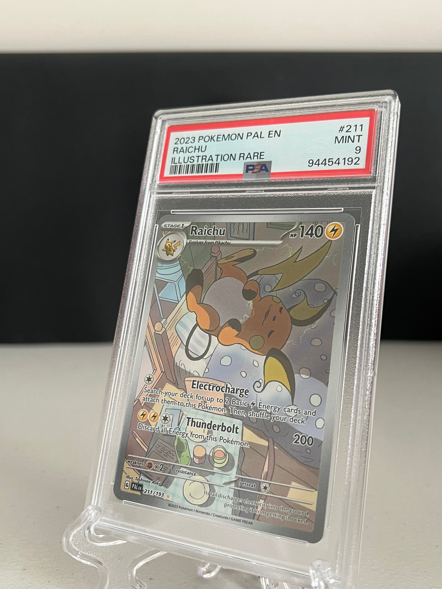 2023 Pokemon Paldea Evolved Illustration Rare Raichu #211 PSA 9