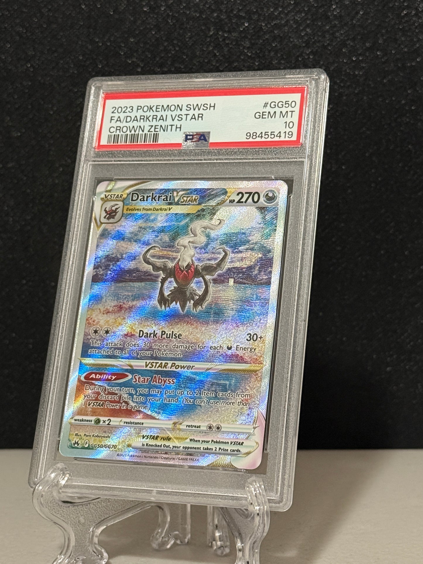 2023 Pokemon Crown Zenith Darkrai VSTAR #GG50 PSA 10