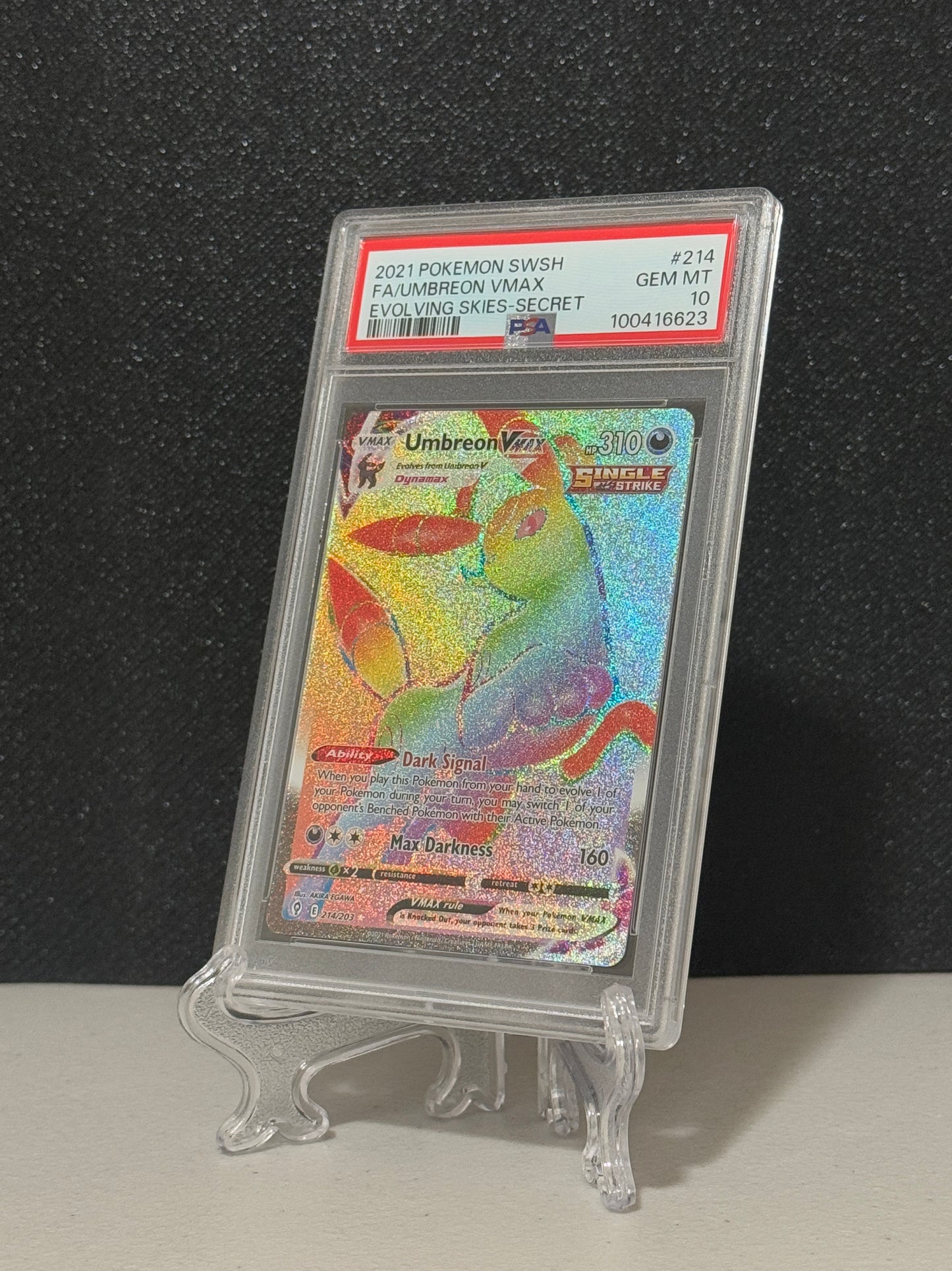 2021 Pokemon Sword & Shield Evolving Skies Secret Umbreon VMAX #214 - PSA 10