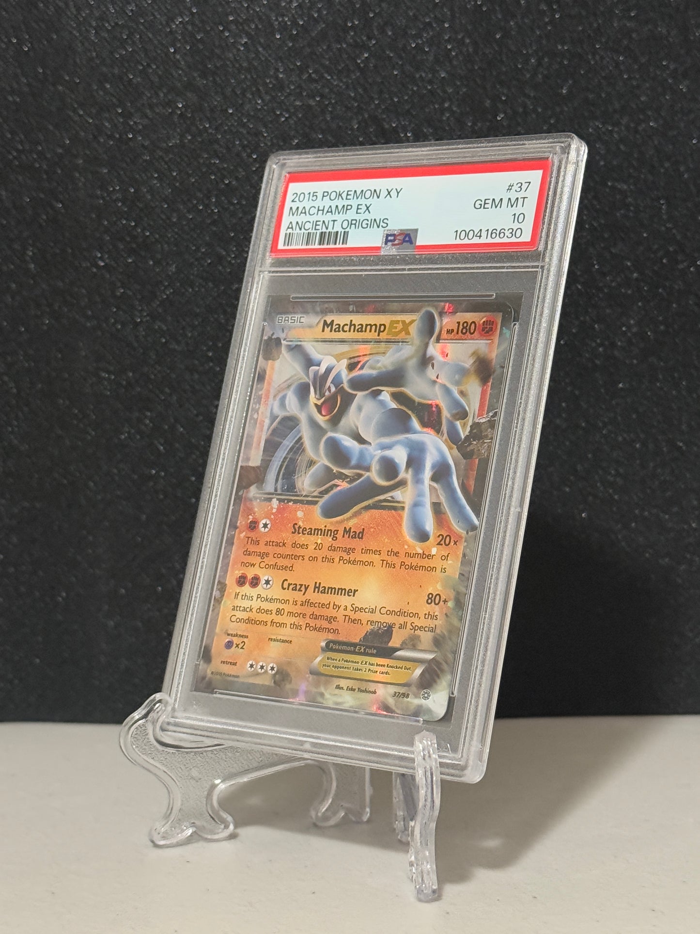 2015 Pokemon XY Ancient Origins Machamp EX #37 - PSA 10