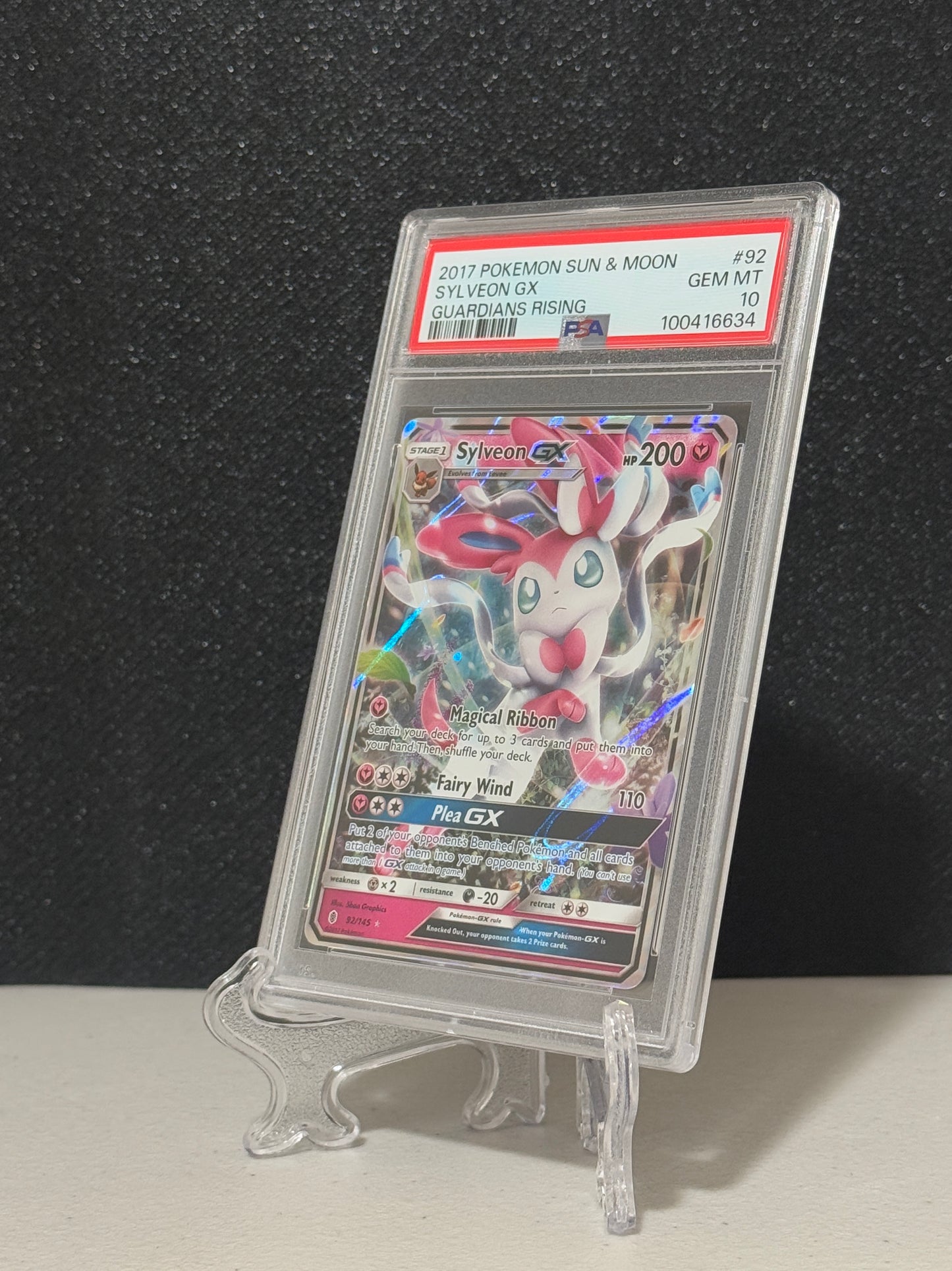 2017 Pokemon Sun & Moon Guardians Rising Sylveon GX #92 - PSA 10