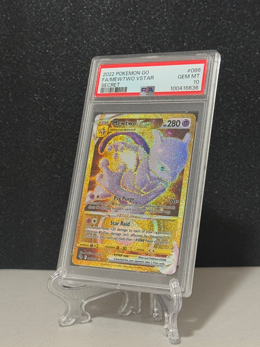 2022 Pokemon GO Full Art Secret Mewtwo VSTAR #086 - PSA 10