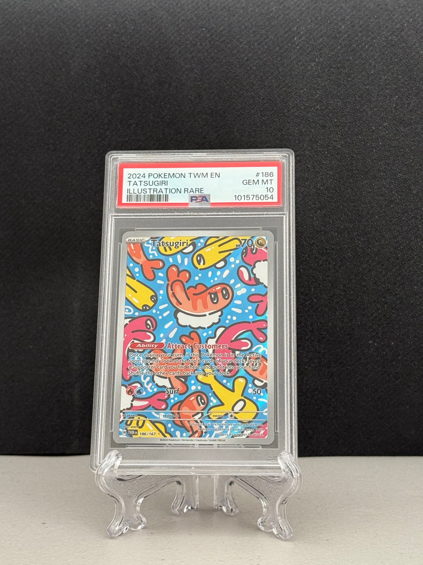 2024 Pokemon Twilight Masquerade Tatsugiri Illustration Rare #186 - PSA 10