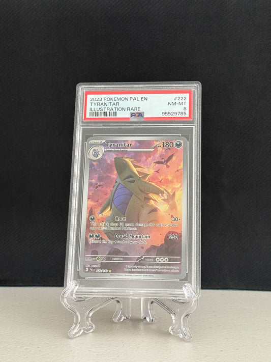 2023 Pokemon Paldea Evolved Tyranitar 222/193 Illustration Rare PSA 8