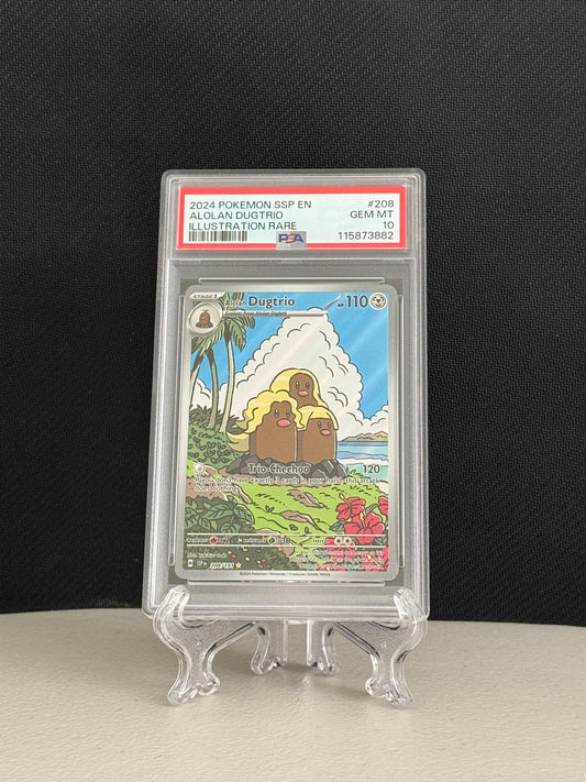 2024 Pokemon Surging Sparks Alolan Dugtrio Illustration Rare #208 - PSA 10