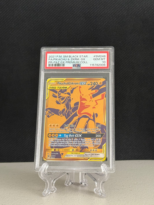 2021 Pokemon Premium Collection Pikachu & Zekrom GX #SM248 - PSA 10