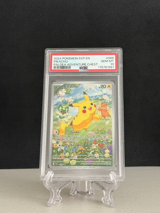 2024 Pokemon Paldea Adventure Chest Pikachu SVP #088 - PSA 10
