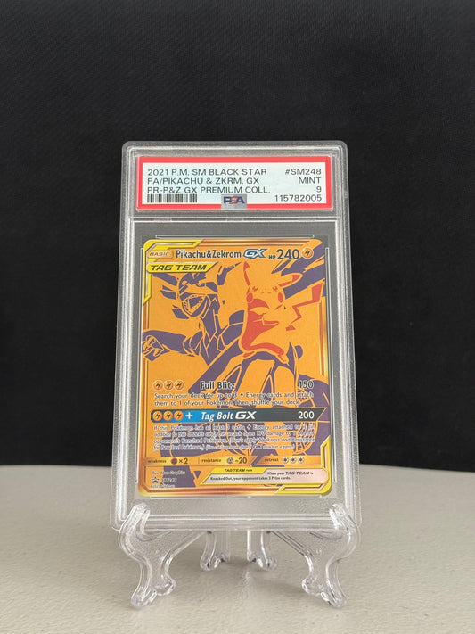 2021 Pokemon Premium Collection Pikachu & Zekrom GX #SM248 - PSA 9
