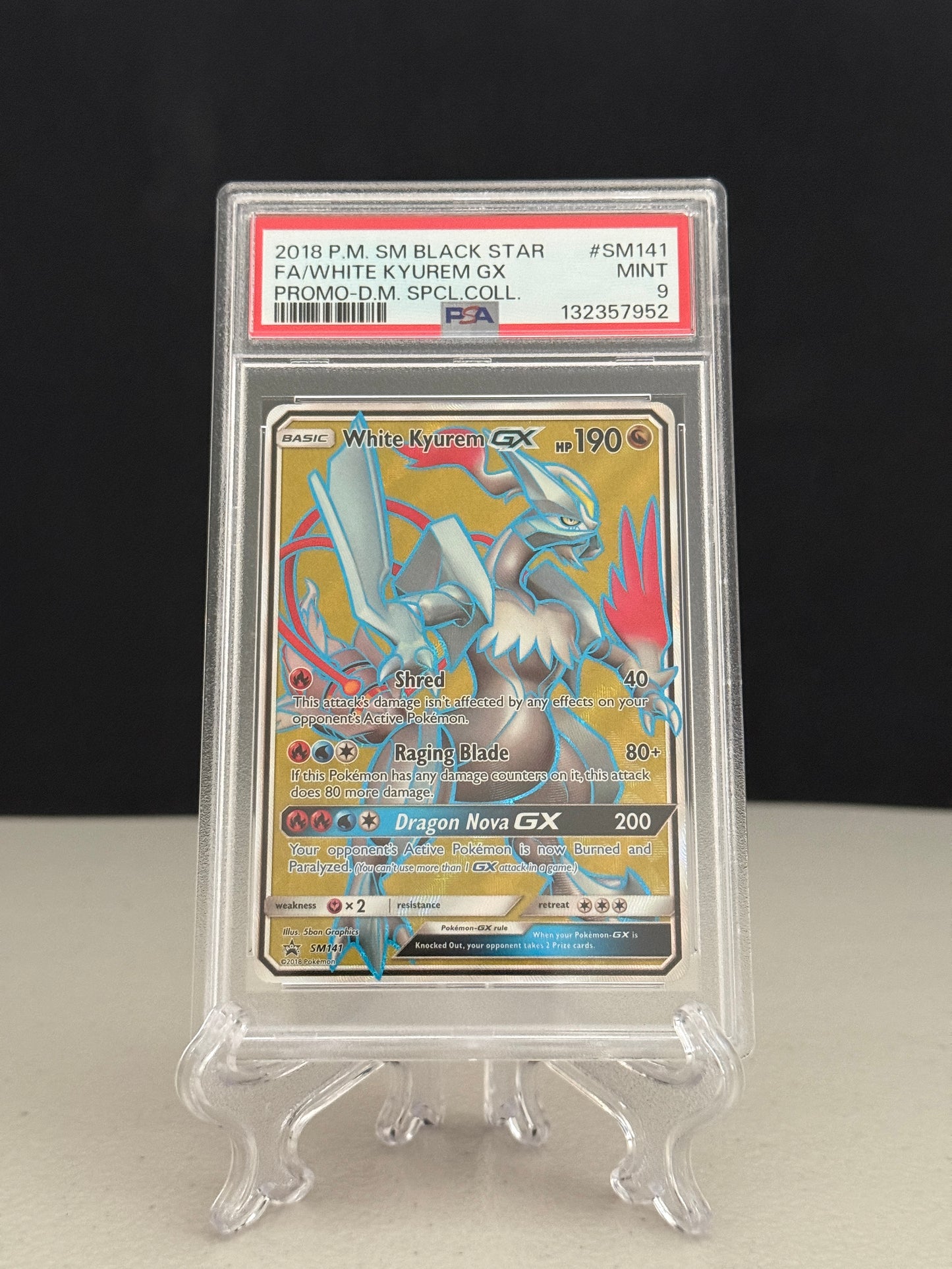 2018 Pokemon Dragon Majesty Special Collection Promo White Kyurem GX #SM141 - PSA 9