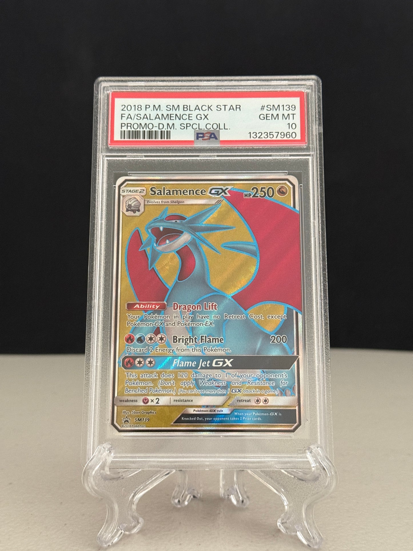 2018 Pokemon Dragon Majesty Collection Promo Salamence GX #SM139 - PSA 10