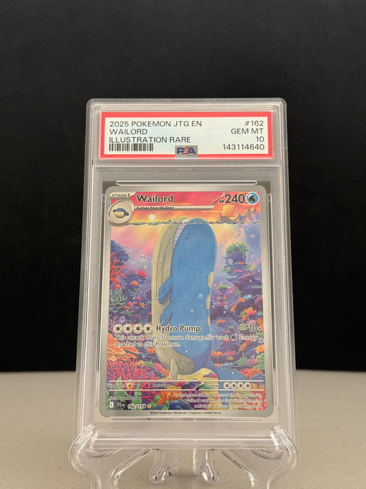 2025 Pokemon Journey Together Illustration Rare Wailord #162 - PSA 10
