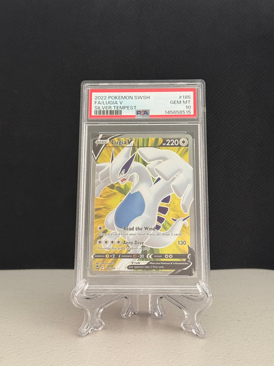 2022 Pokemon Silver Temepst Full Art Lugia V #185 - PSA 10