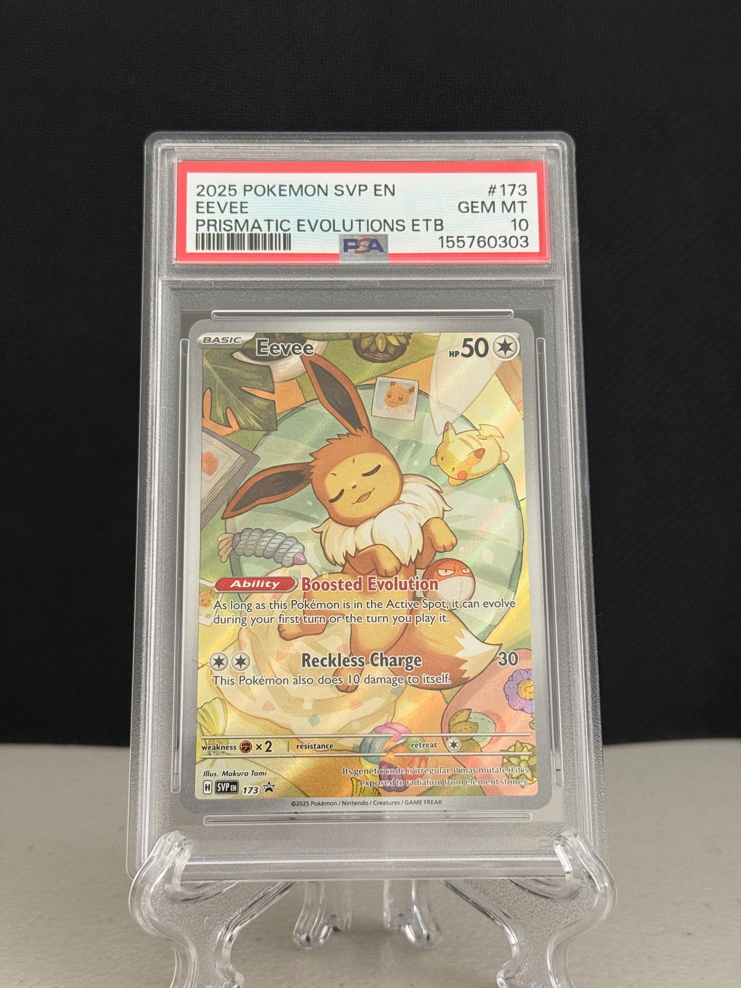 2025 Pokemon Prismatic Evolutions ETB Promo Eevee #173 - PSA 10