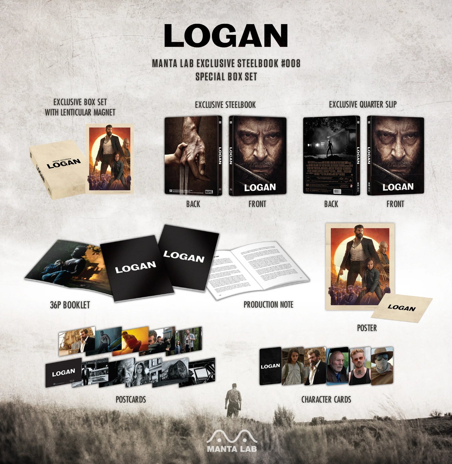 LOGAN Manta Lab Exclusive Special Box Set Steelbook Blu-ray Wolverine