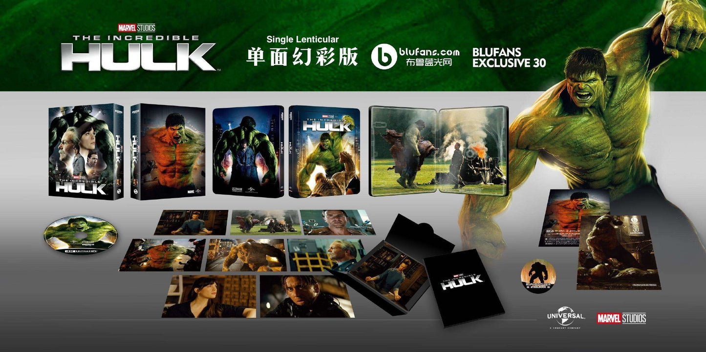The Incredible Hulk (4K+2D Blu-ray SteelBook) (Blufans Exclusive #30) Single Lenticular #634