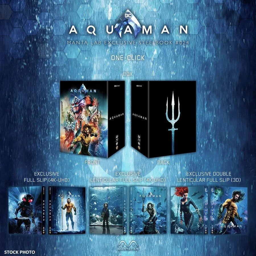 AQUAMAN STEELBOOK [4K+3D+2D] Manta Lab Exclusive ONE-CLICK BOX SET