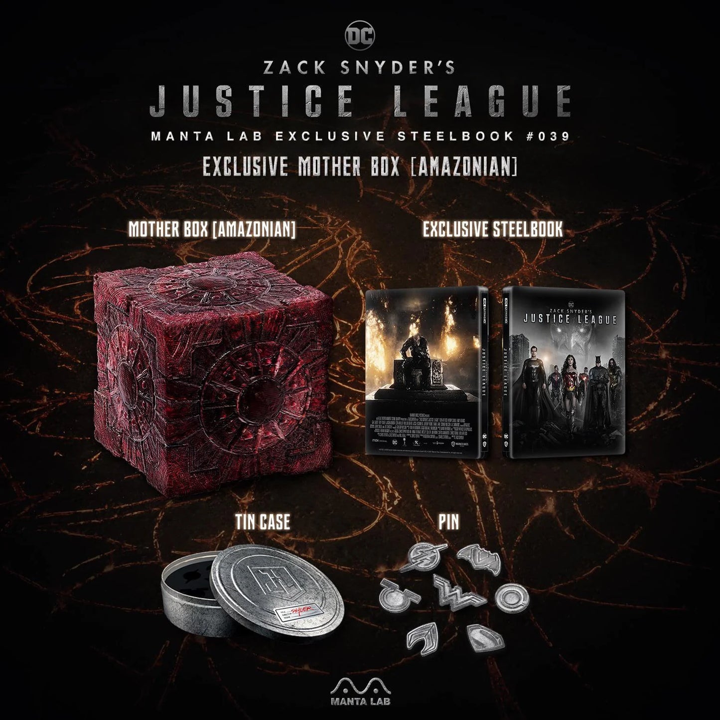 Manta Lab Zack Snyders Justice League 4K UHD Steelbook Mother Box (Amazonian)