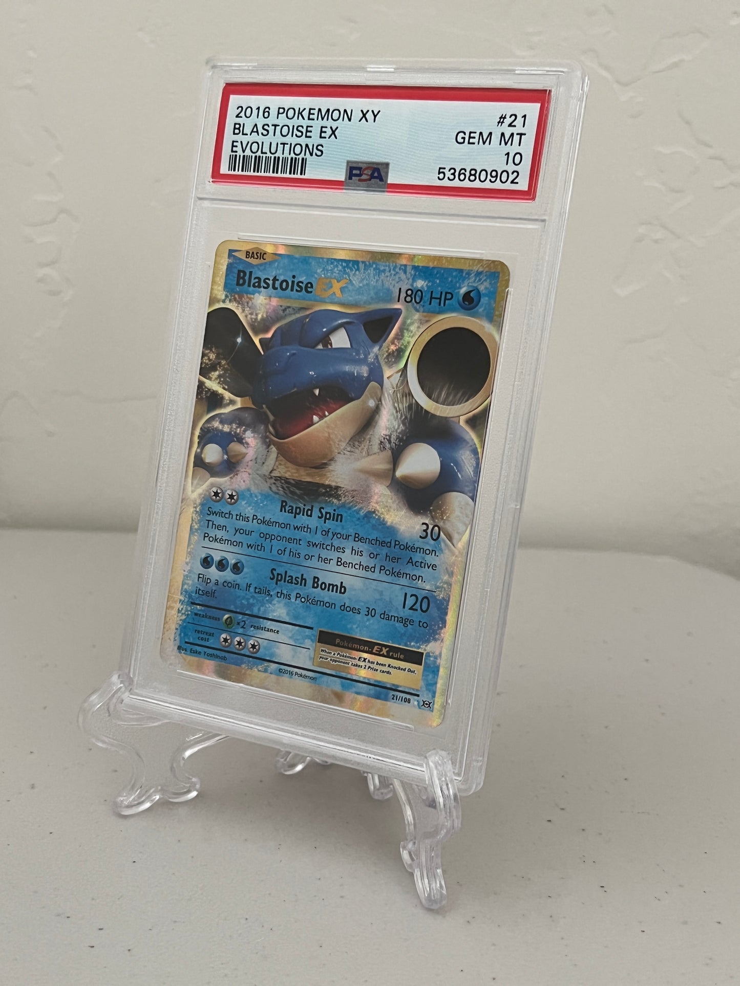 2016 Pokemon XY Evolutions Blastoise EX 21/108 - PSA 10