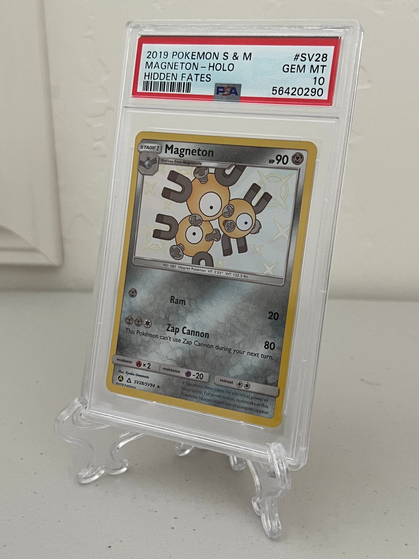 2019 Pokemon Hidden Fates Magneton Holo #SV28 - PSA 10