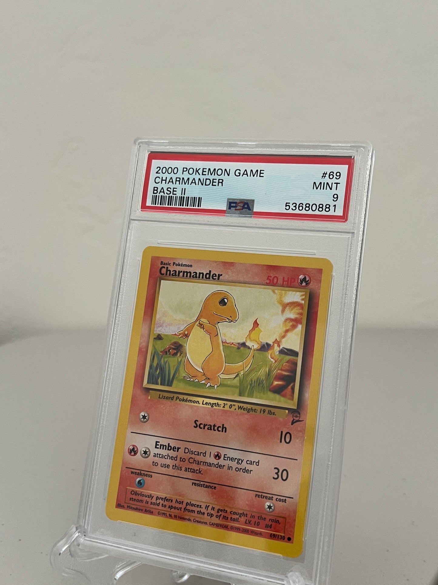 1999 Pokemon Base Set 2 Charmander 69/130 - PSA 9