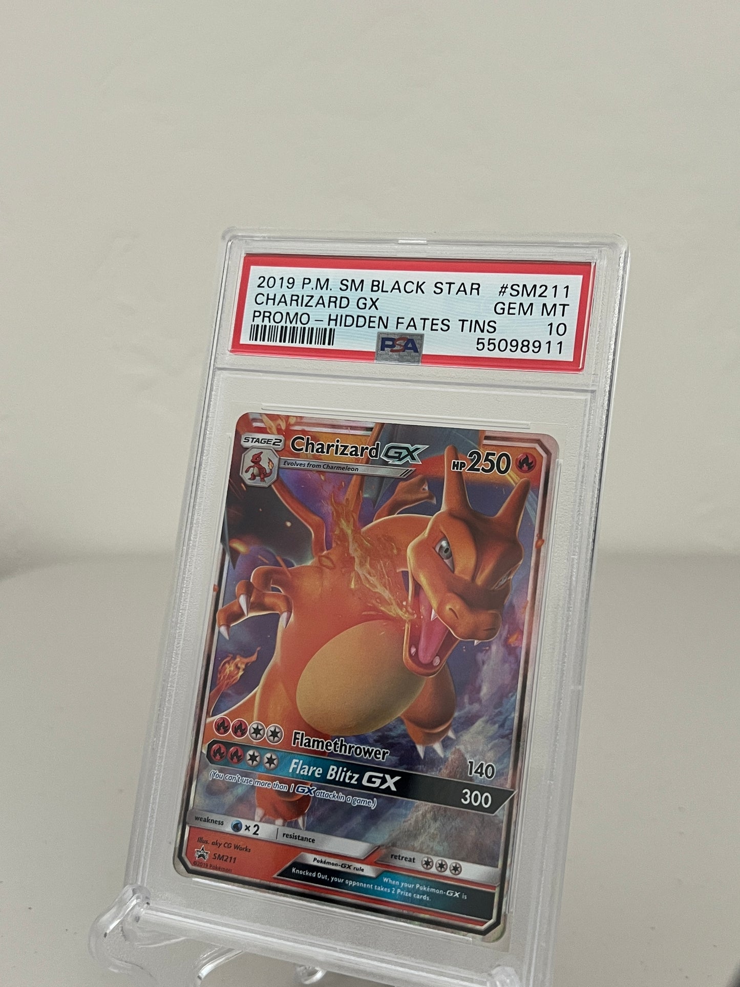 2019 Pokemon Hidden Fates Tins Promo Charizard GX #SM211 - PSA 10