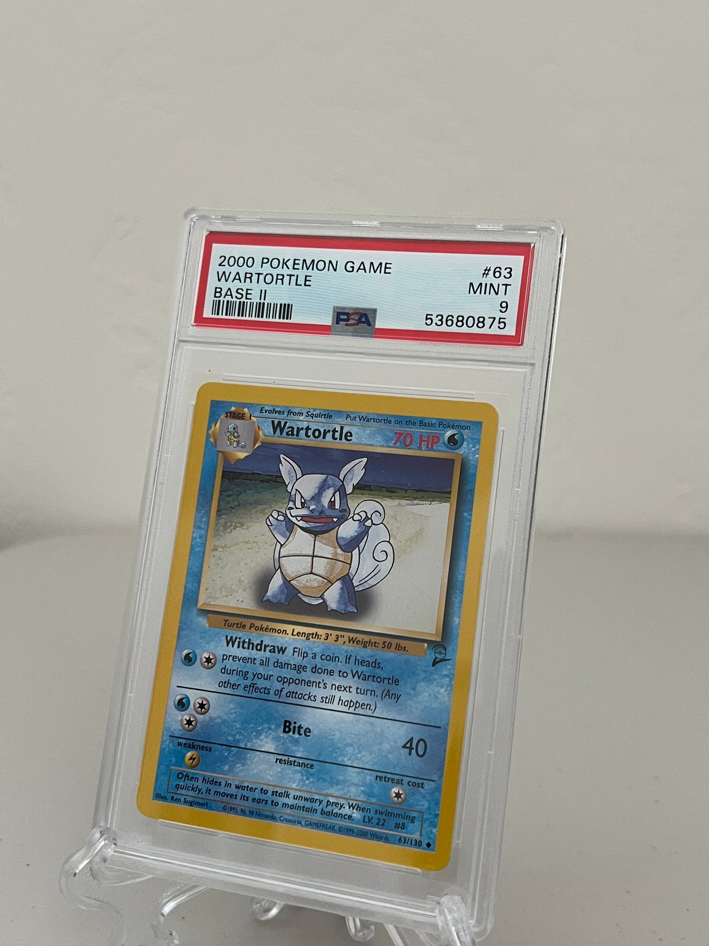 2000 Pokemon Base Set 2 Wartortle 64/130 - PSA 9