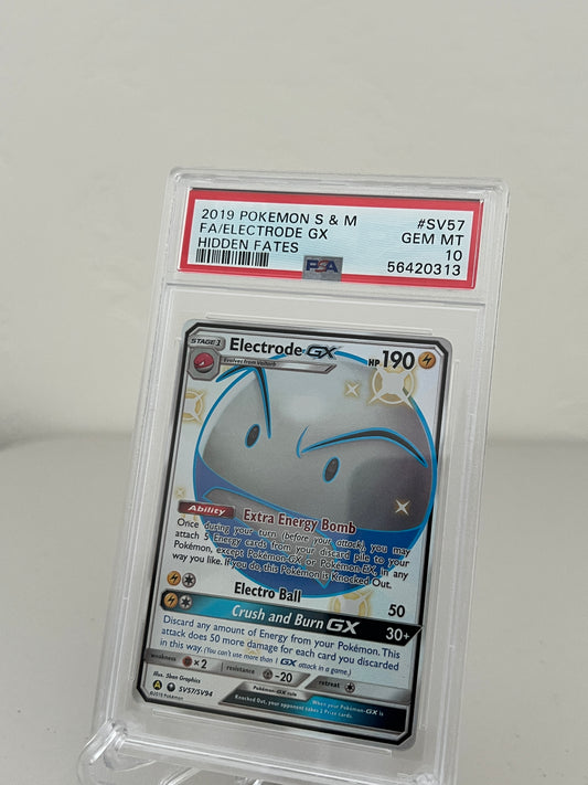 2019 Pokemon Sun & Moon Hidden Fates Full Art Electrode GX  SV57/SV94 - PSA 10