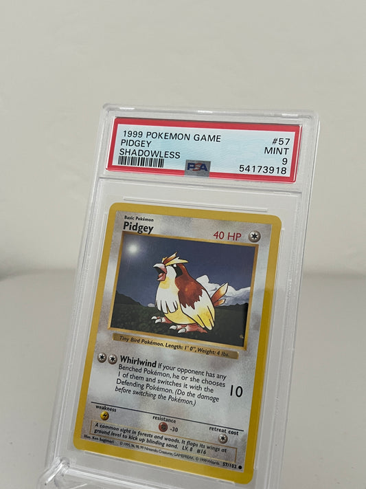 1999 Pokemon Game Pidgey Shadowless #57/102 - PSA 9