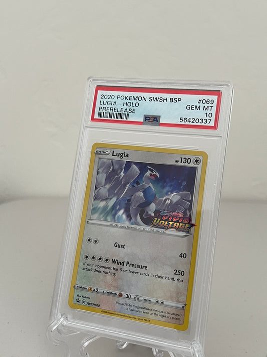 2020 Pokemon Vivid Voltage Lugia Holo Rare Prerelease #SWSH069 - PSA 10