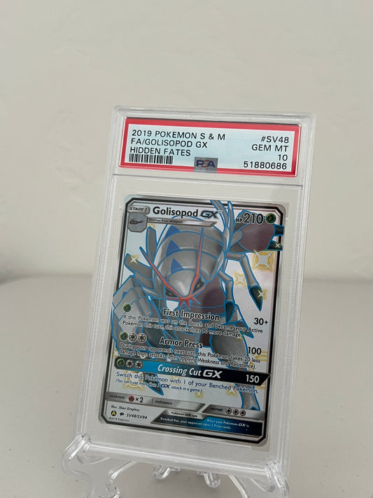 2019 Pokemon Hidden Fates Golisopod GX SV48 - PSA 10