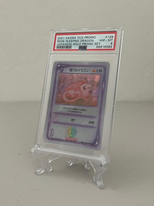 Akora TCG Japanese Holo Promo Set - Rose Sleeping Dragon - PSA 8