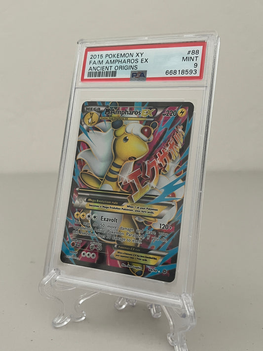 2015 Pokemon XY Ancient Origins Full Art M Ampharos EX #88 - PSA 9