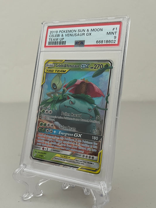 2019 Pokemon Sun & Moon Team Up Celebi & Venusaur GX #1 - PSA 9